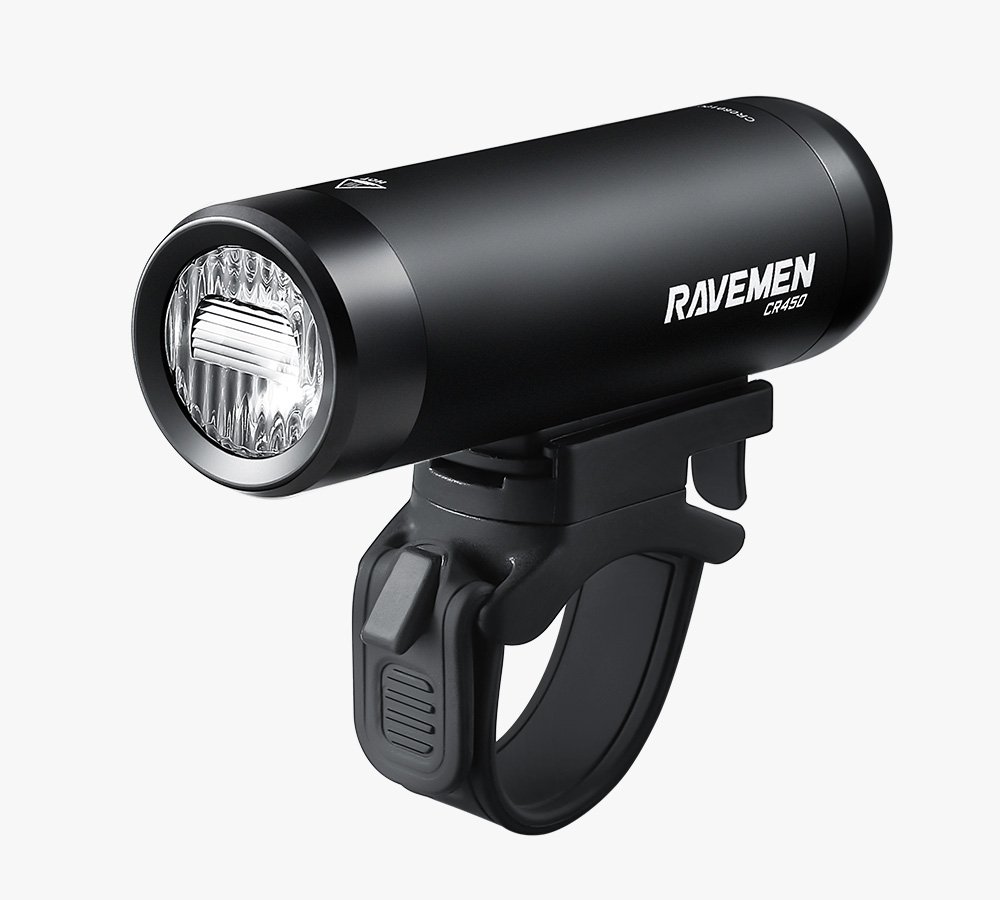 Велосипедна фара Ravemen CR450 (450 lm, 1600 mAh) дротова кнопка