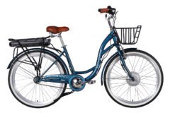 Велосипед з електроприводом 26" ST Dorozhnik eAQUAMARINE BH рама-17" 36B 13А*г 500Вт темно-синій з кошиком 2026