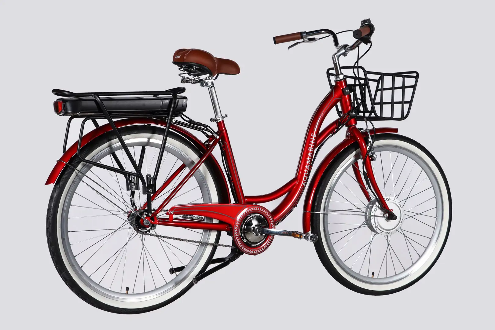 Велосипед з електроприводом 26" ST Dorozhnik eAQUAMARINE BH рама-17" 36B 13А*г 500Вт бордовий YS 2476 з кошиком 2026 - Зображення 3