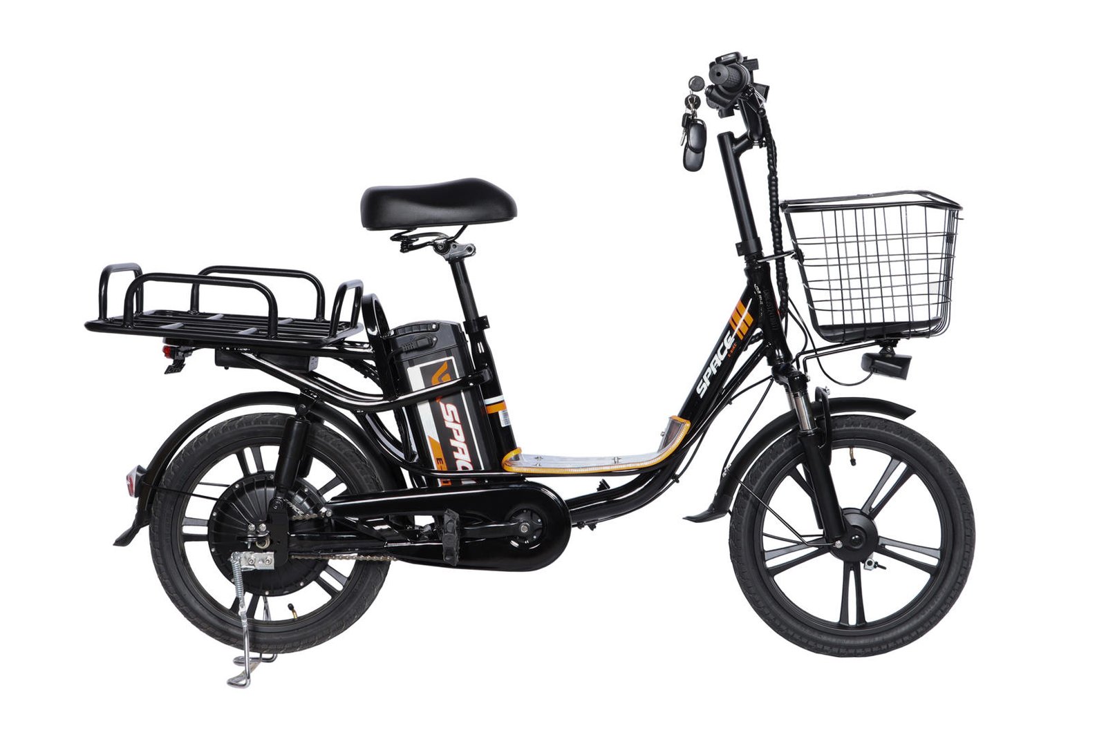 Велосипед з електроприводом 18" AL SPACE eELDORADO (new) DD FR рама-15" 48 B 15 А*г 1000 Вт чорно-помаранчевий 2026