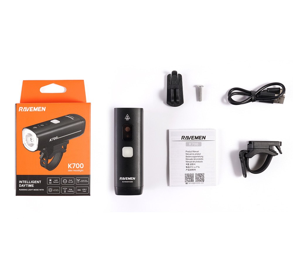 Велосипедна фара Ravemen K700 (700 lm, 2200 mAh) з датчиками освітленості - Зображення 3