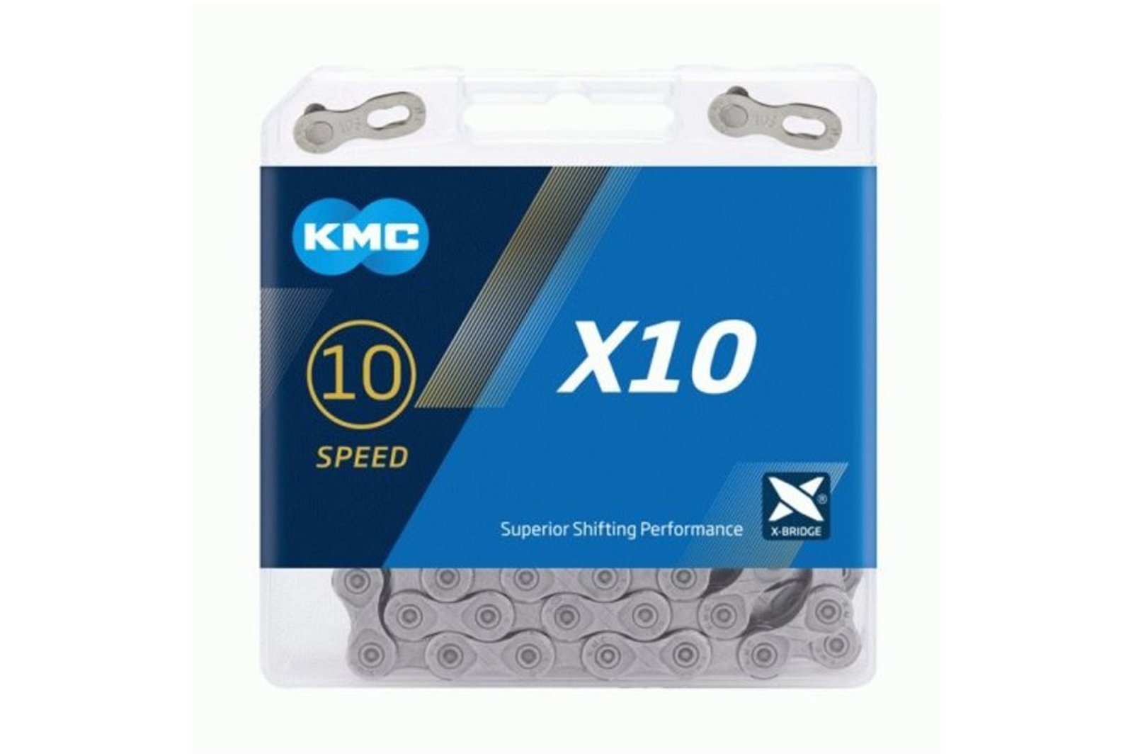 Ланцюг KMC X10 Grey 10 швидкостей 114 ланок сірий + замок - Зображення 2