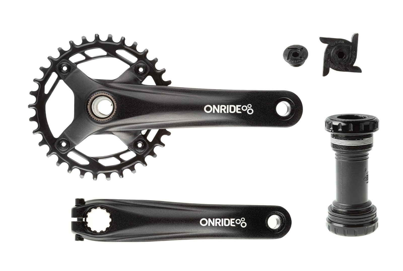 Комплект шатунів ONRIDE SoloPro 1110, Hollowtech,170 мм, 34Т, BCD 104 мм, на 11/10/9 шв., з каретк