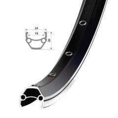 Обід Remerx DRAGON LINE RX 719, 26'', 559x19, 36 отв, AV, пістонований, чорний анодований, V-Br, CNC