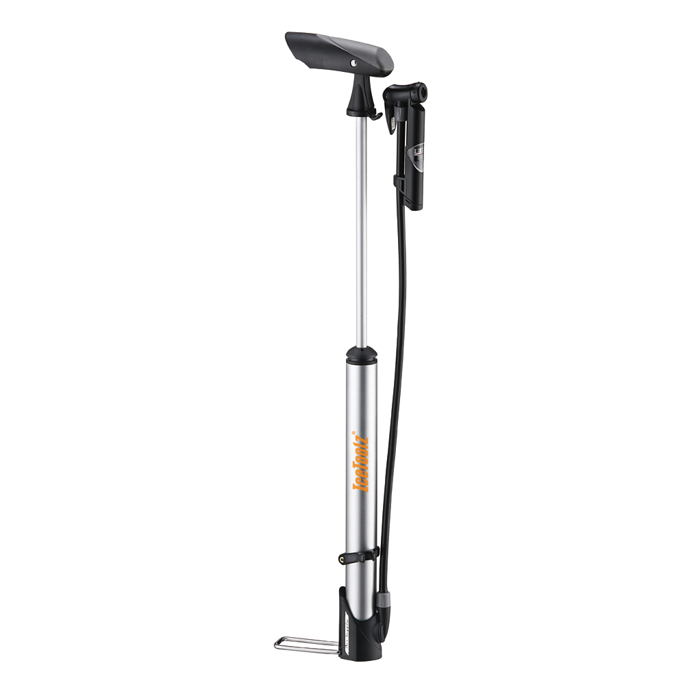 Мінінасос ICE TOOLZ A351 алюмінієвий зі шлангом та манометром, presta+schreder, 140psi - Зображення 2