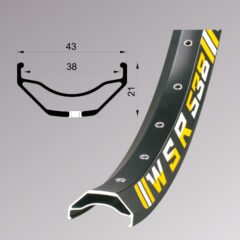 Обід Remerx WSR RX 2038, 29'', 622x38, 32 отв., AV, пістонований, чорний анодований, E-Bike - Зображення 2