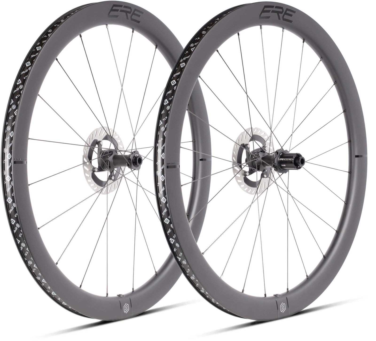 Колесо пер. + задн. 28" ERE EXPLORATOR CCR45 CARBON, Road, 100x12/142x12, CL, XDR, tubeless, чорний сатин