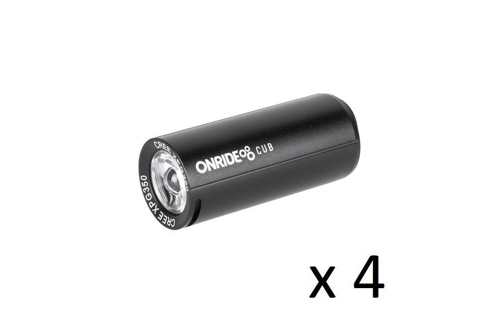 Спецгурт! Велосипедна фара ONRIDE Cub чорний (200 lm, 700 mAh, Type-C), алюмінієва (4шт) - Зображення 2