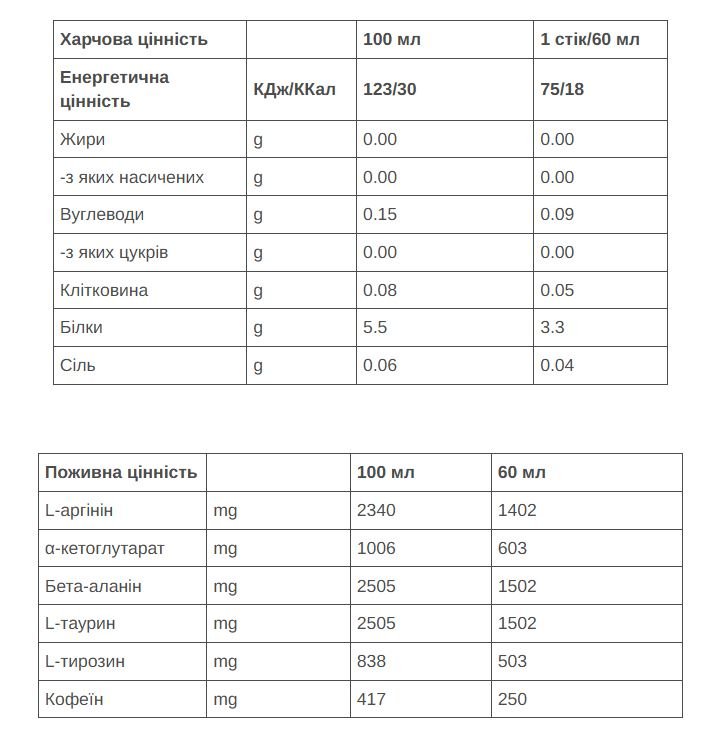 Гель 226ERS Energy Shot XTREM 250мг кофеїну синя енергія 60г 24шт/уп 1440г - Зображення 2