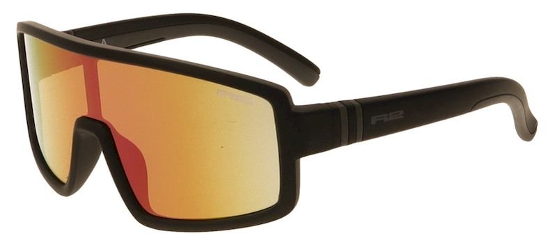 Окуляри дитячі R2 INVADER black (TPEE), лінза brown, покриття black/red fake revo, кат. 2