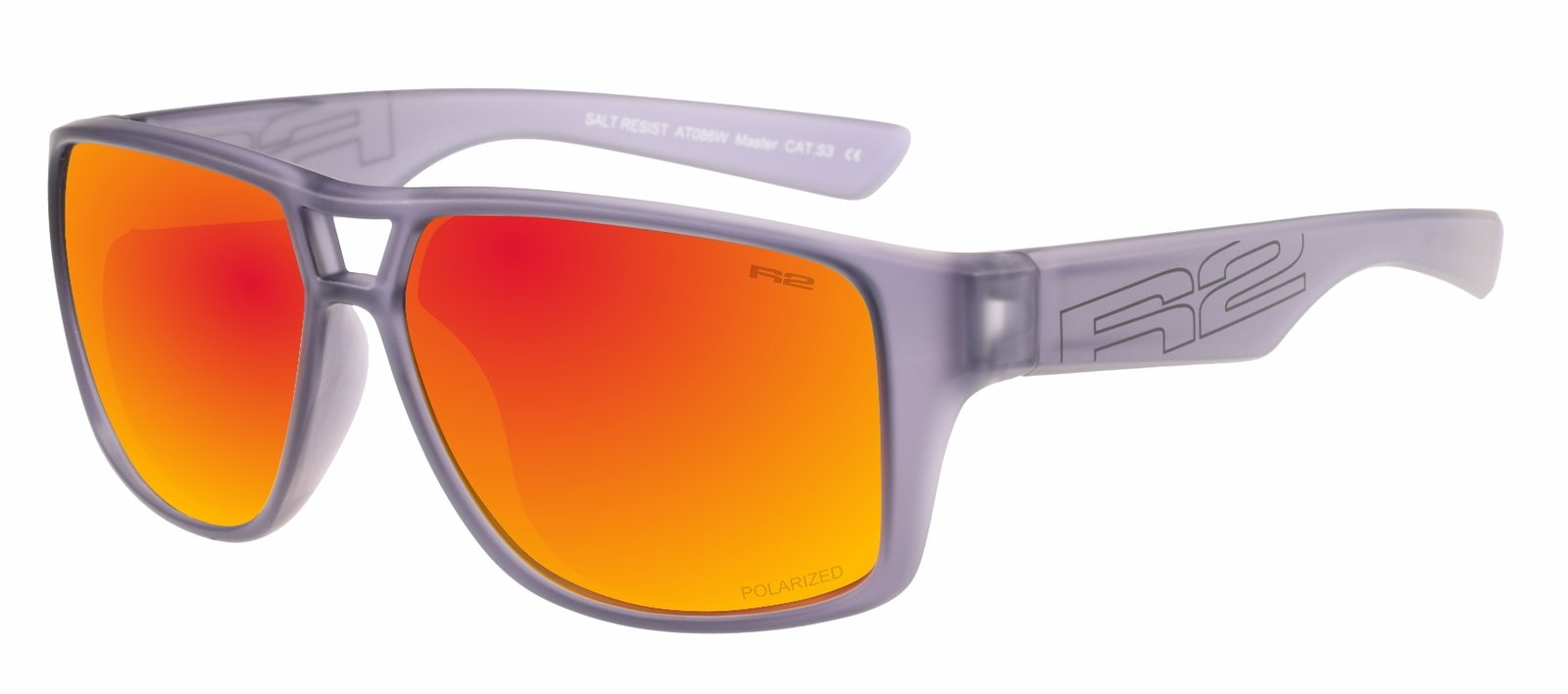 Окуляри R2 MASTER dark/grey (TR90), лінза smoke (Polarized TAC), покриття black/red real-full revo, - Зображення 2