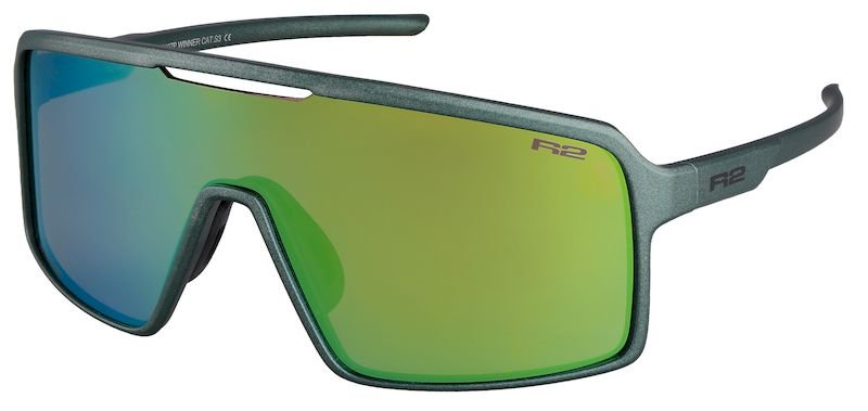 Окуляри R2 WINNER green (metallic, matt), лінза purple (green chrome) PC High contrast HD, кат. 3