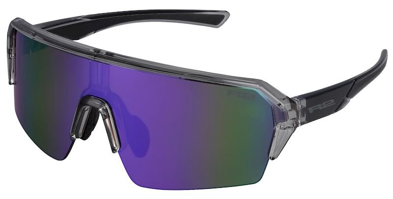 Окуляри дитячі R2 HYPE grey, black (crystal, shiny), лінза brown (purple chrome) PC, кат. 3