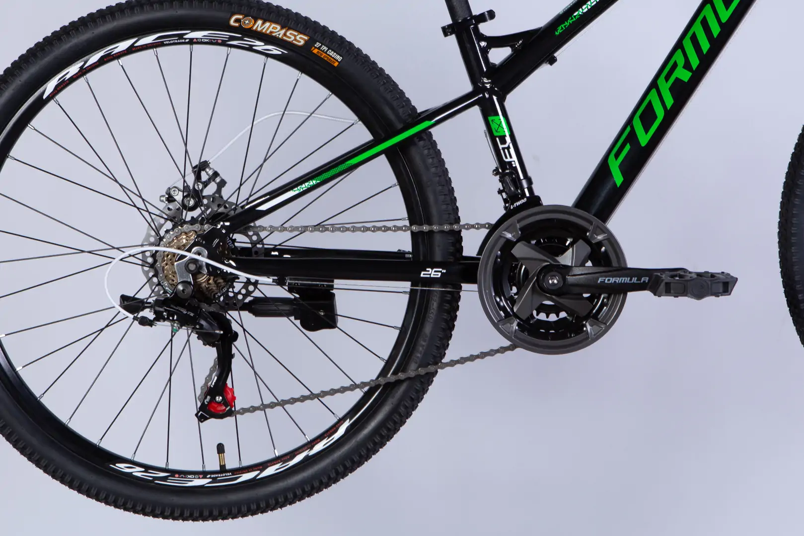 Велосипед AL 26" Formula BLACKWOOD DD FR рама-13" чорний з зеленим 2026 - Зображення 4
