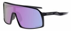 Окуляри Relax Prati чорні глянцеві, лінза smoke (Polarized TAC), ametyst platinum, кат. 2