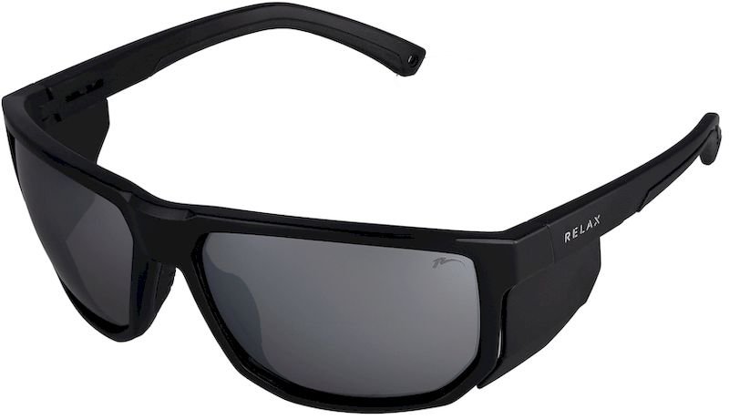 Окуляри Relax Mont Blanc black matt, лінза smoke (PC), silver mirror, кат. 4