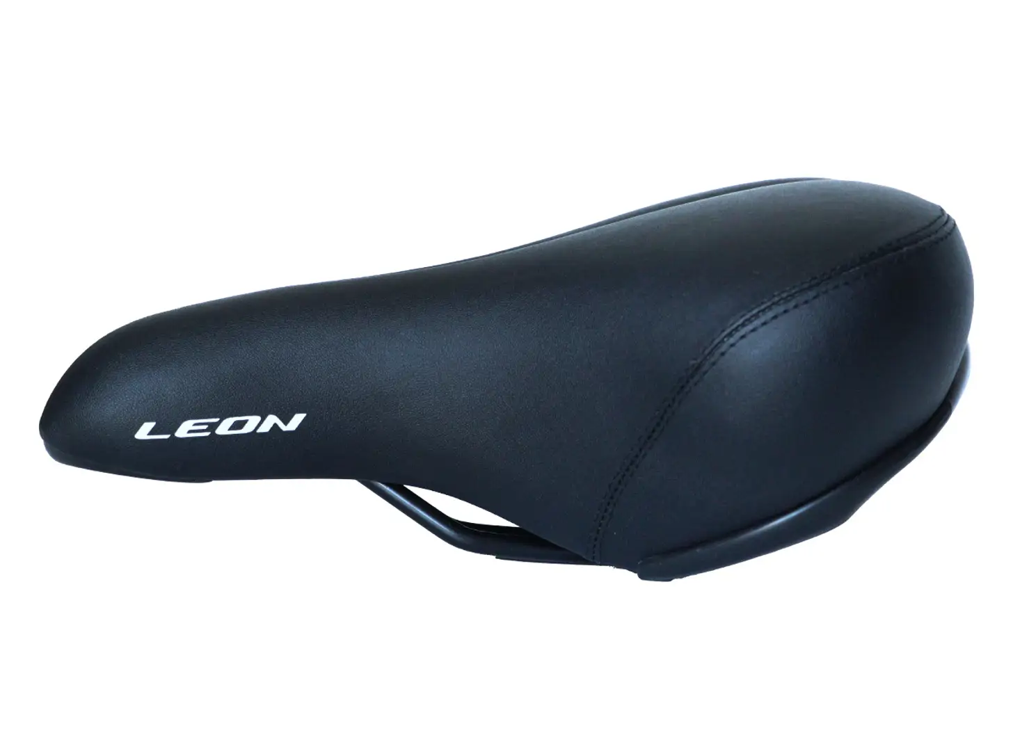 Сідло без замка 279*206 мм комфортне K.San YBT-8002 Leon чорний logo LEON - Зображення 2