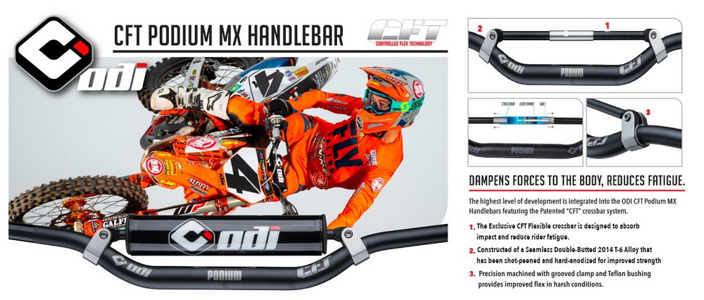 Мото кермо ODI MX Handlebars, "CFT" Podium, McGrath - 902 Black - Зображення 2