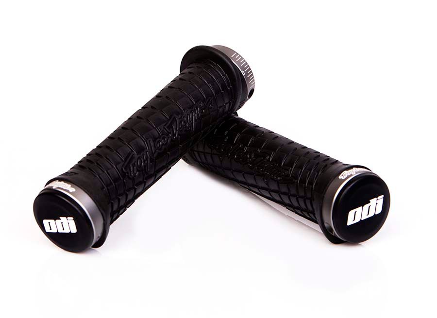 Гріпси ODI Troy Lee Designs Signature MTB Lock-On Bonus Pack Black w/Grey Clamps (чорні з сірими замками)