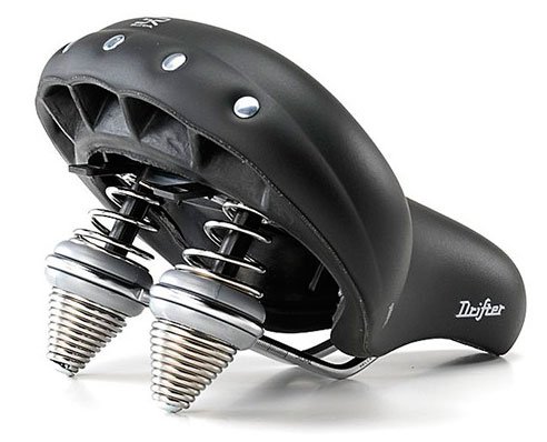 Сідло Selle Royal Premium DRIFTER, Royalgel, оббивка Strengtex, 270х245мм, 1160г, хромовані рейли і пружини, unisex, чорне - Зображення 3