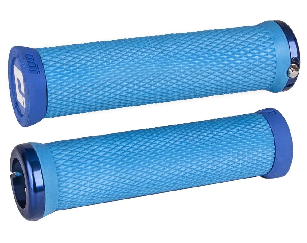 Грипси ODI Elite Motion, V2.1 Lock-On, Cyan Blue w/Black Clamp, сині із синіми замками