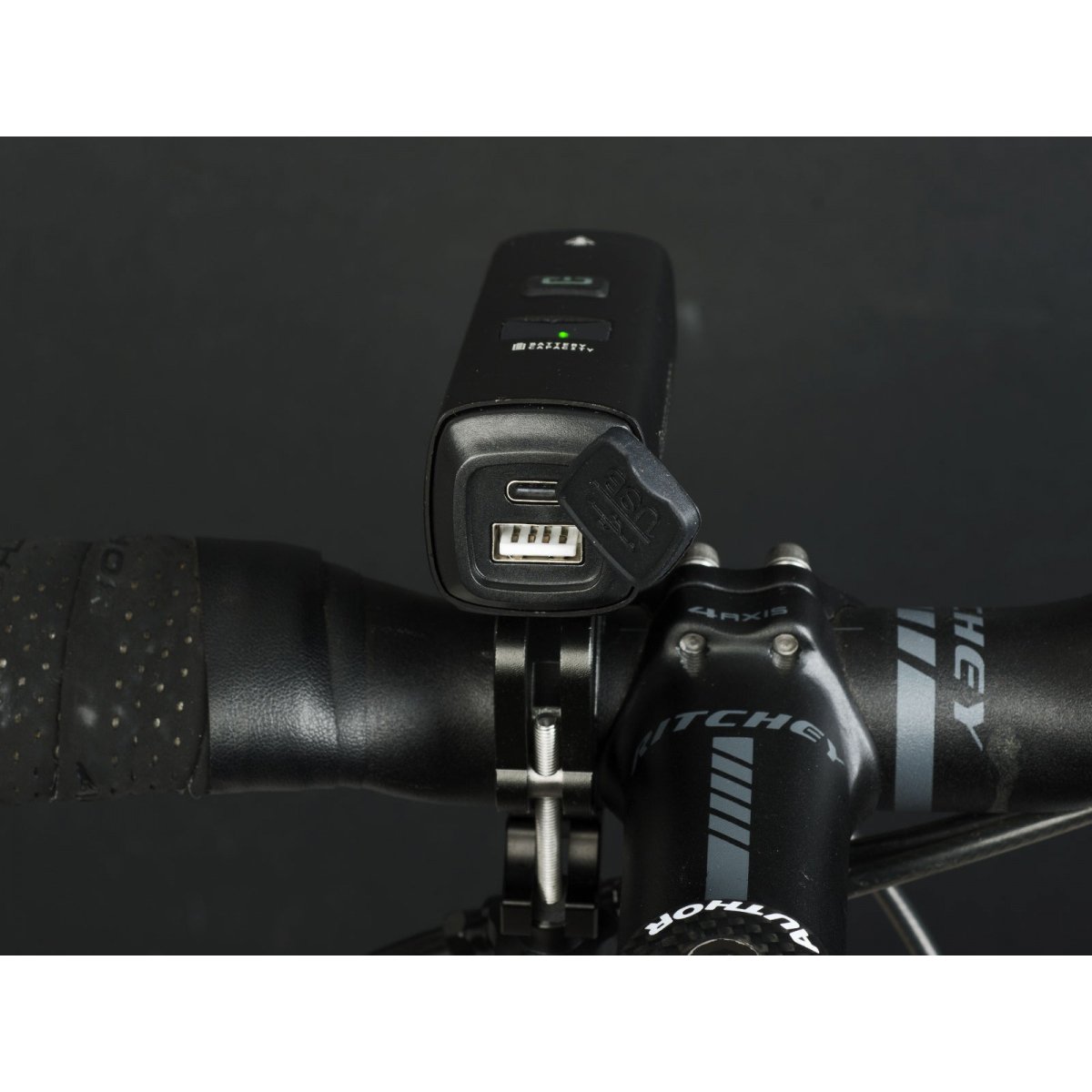 Ліхтар передній Author PROXIMA 1000 lm / HB 22-38 mm USB Alloy, чорний - Зображення 4