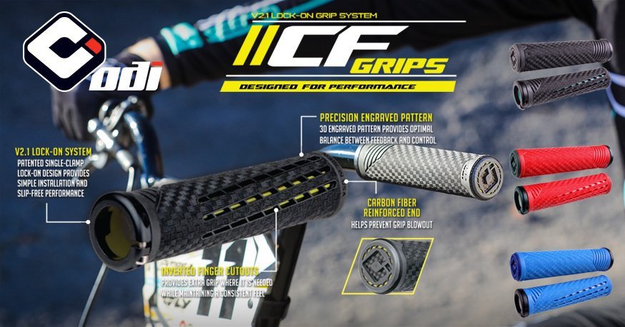 Грипси ODI CF Grip v2.1 Lock-On Black / Yellow - Зображення 3