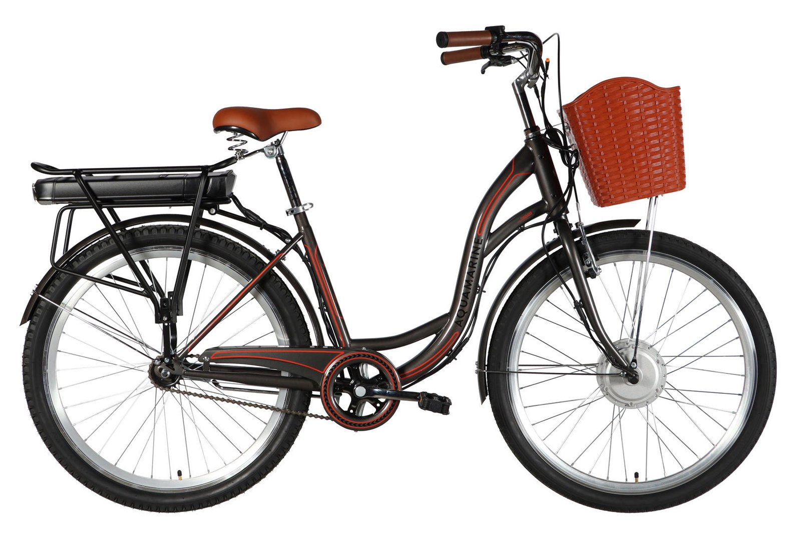 Велосипед з електроприводом 26" ST Dorozhnik eAQUAMARINE BH рама-17" 36 B 13 А*г 500 Вт сірий YS 7810 (з пластиковою корзиною) 2026