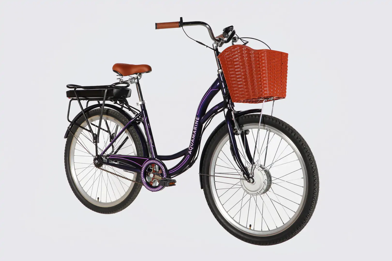 Велосипед з електроприводом 26" ST Dorozhnik eAQUAMARINE BH рама-17" 36 B 13 А*г 500 Вт темно-фіолетовий YS 3105 (з пластиковою корзиною) 2026 - Зображення 3