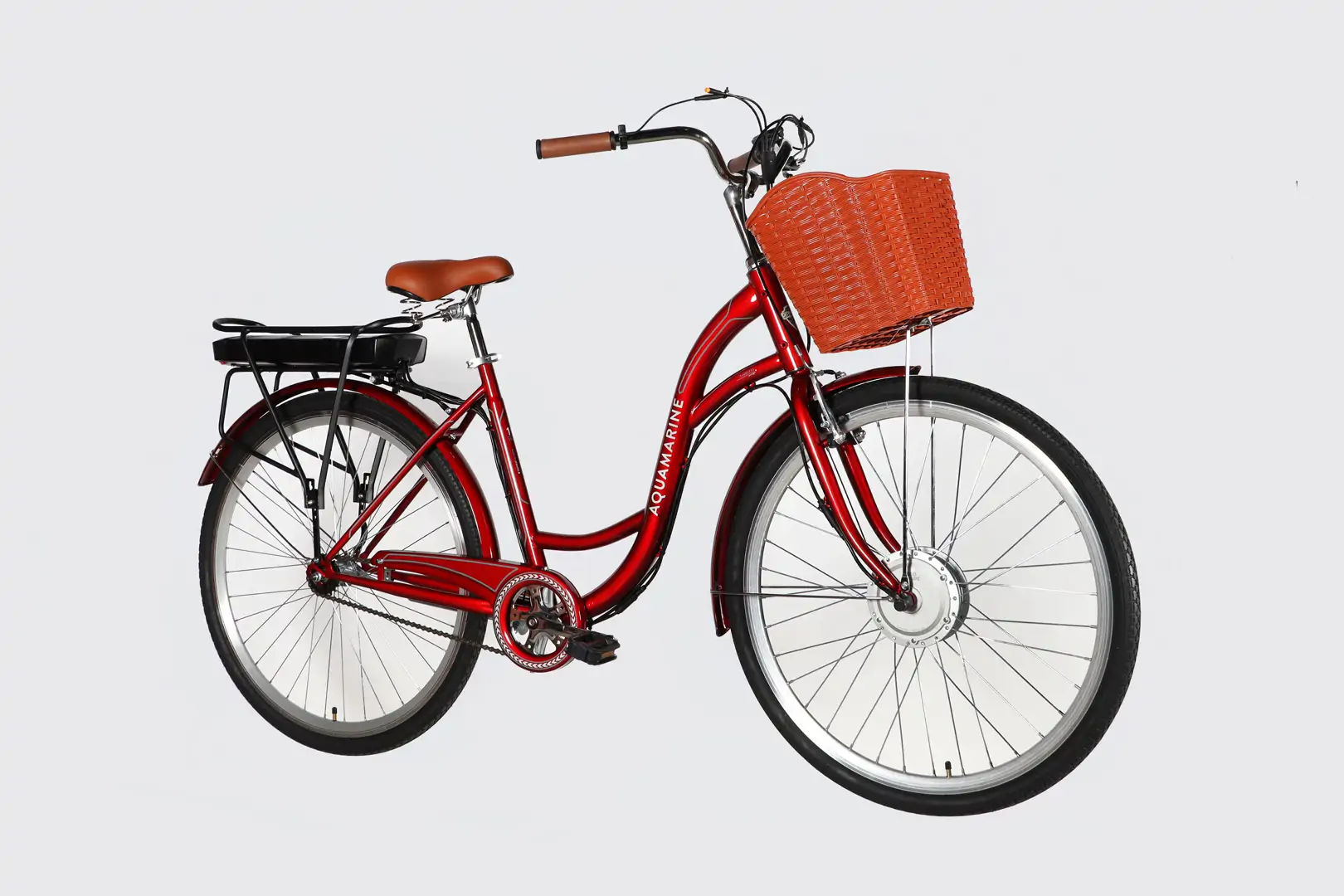 Велосипед з електроприводом 28" ST Dorozhnik eAQUAMARINE BH рама-19" 36 B 13 А*г 500 Вт бордовий YS 2476 (з пластиковою корзиною) 2026 - Зображення 4